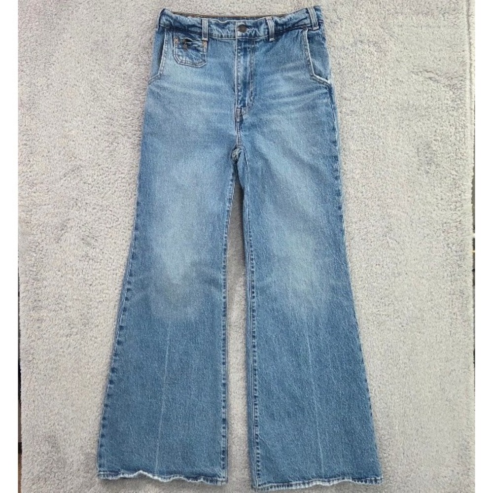 Levi's Ribcage Bell Jeans Women's 28 Blue High Rise Flare Wide Leg Retro Boho